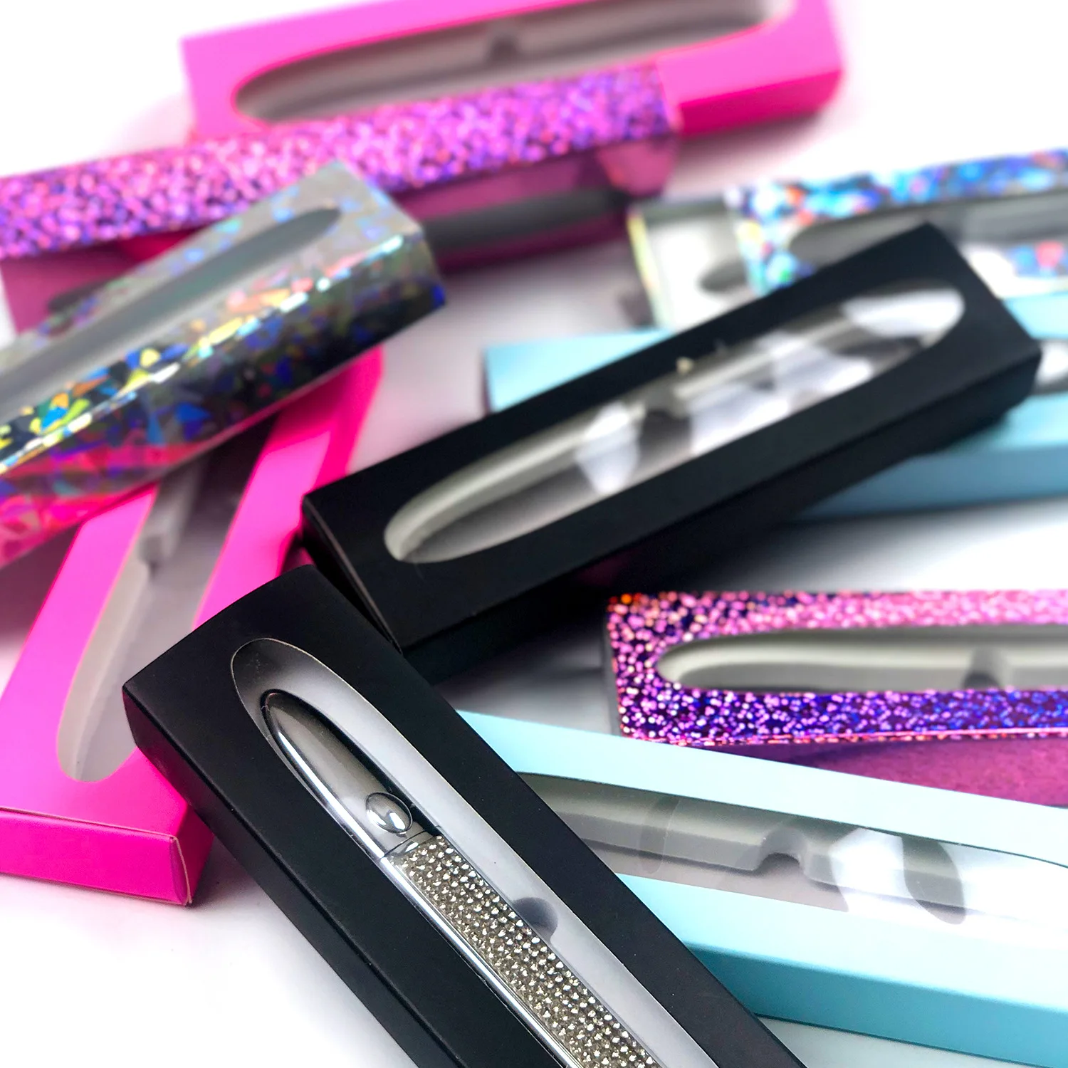 Wholesale Customize Paper Box Magic Self Adhesive Liquid Eyeliner Pen fast dry eyelash glue strips pen gift Box