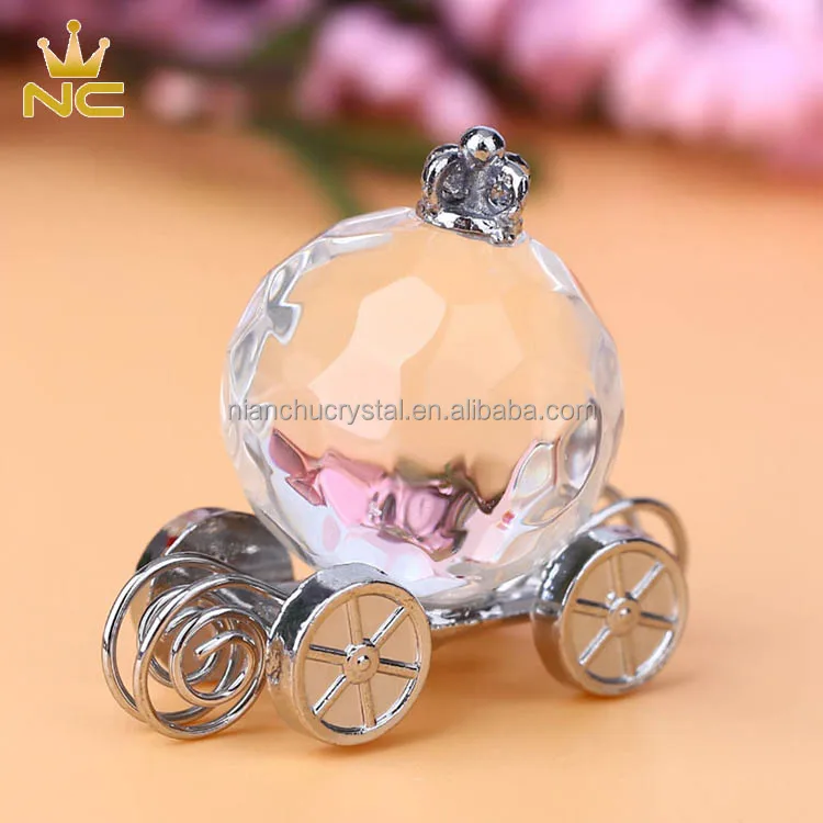 Silver Gifts Crystal Pumpkin Carriage Wedding Souvenirs Guests