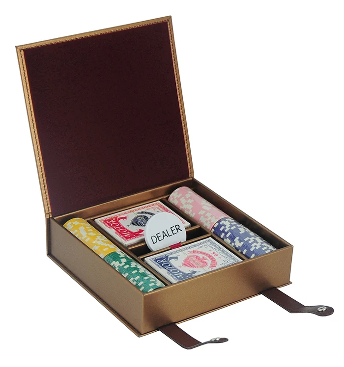 Custom Casino Professional Poker Chips Set with Cards 11.5g 100 Pieces  Leather Texas Chips Set Case
