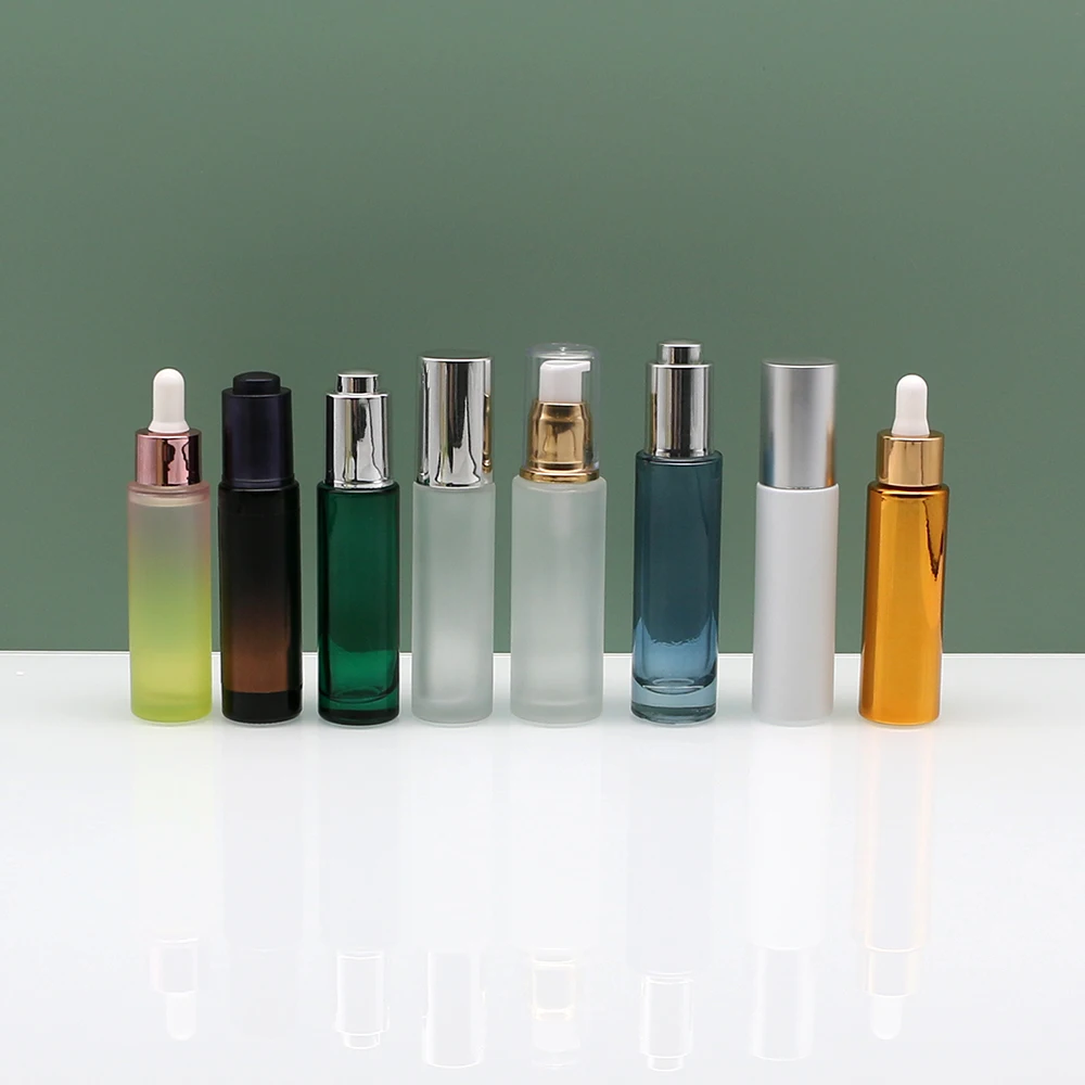 15ml30ml50ml Cosmetic matte white green emulsion pump bottle Pressure pump dropper bottle