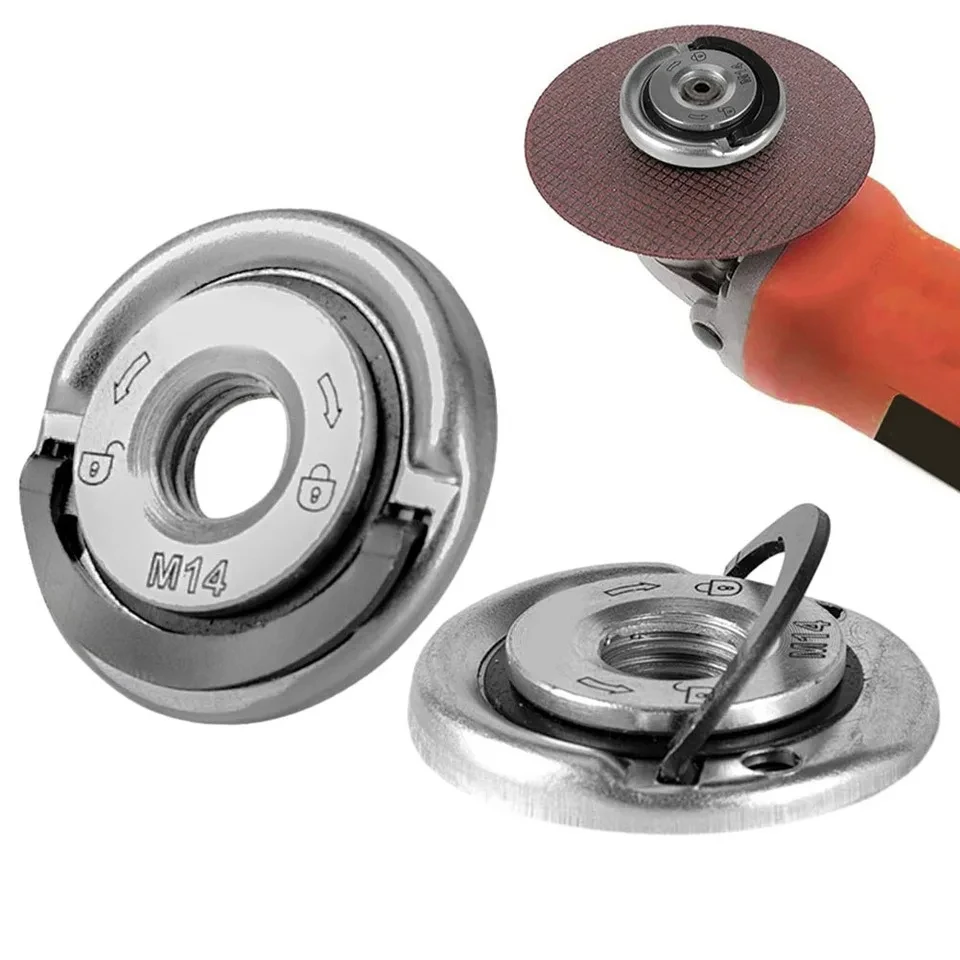 M14 /M10 For 100 Type Angle Grinder Quick Release Self-Locking Grinder Pressing Plate Flange Nut Power Chuck Tools