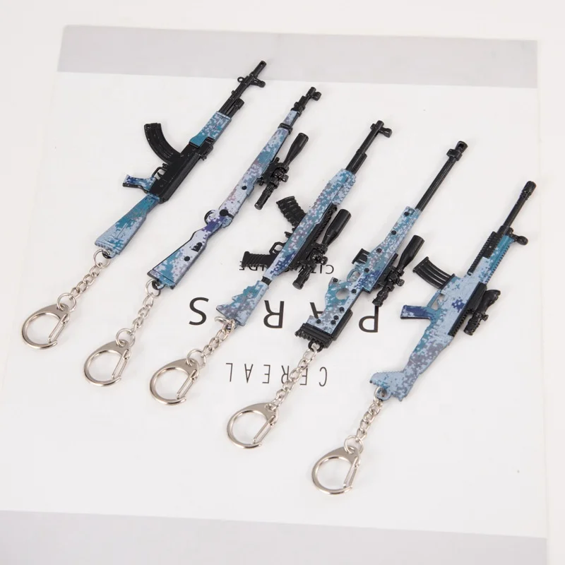 
Gun Weapon Model Eat Chicken Game 98k Sniper Rifle Car Pendant Keychain 