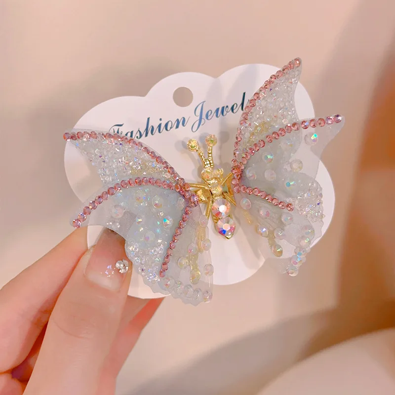 Tschick Wholesale best-selling elf butterfly wings girl hair clips butterfly spring hair clips girl hair accessories