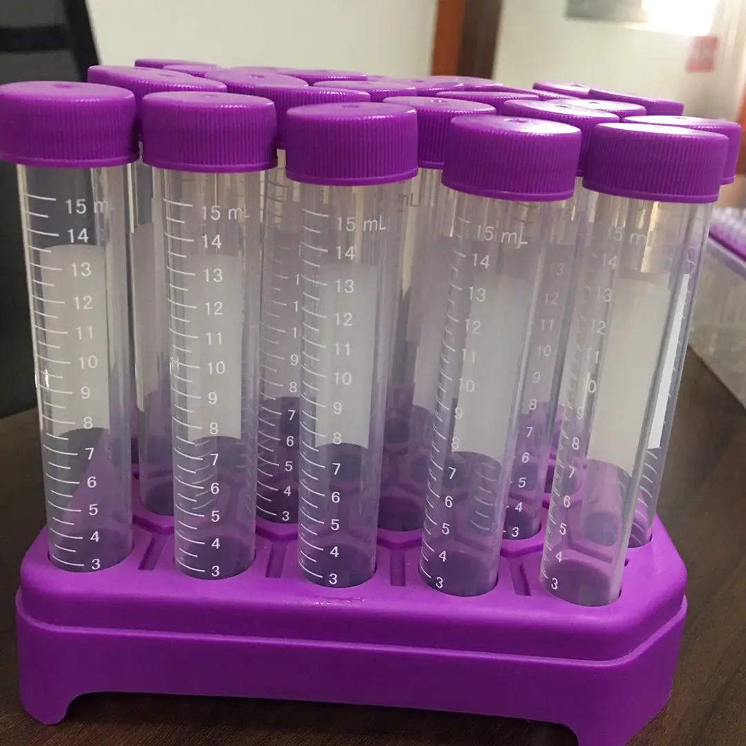 Lab Disposable Sterile PP 15ml Centrifuge Tube with colored screw cap