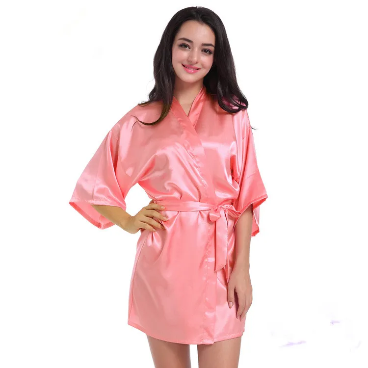 Manufacturer spot wholesale Sexy Woman Silk Kimono Sleepwear Long Bath Robes Night Gown Satin Pajamas