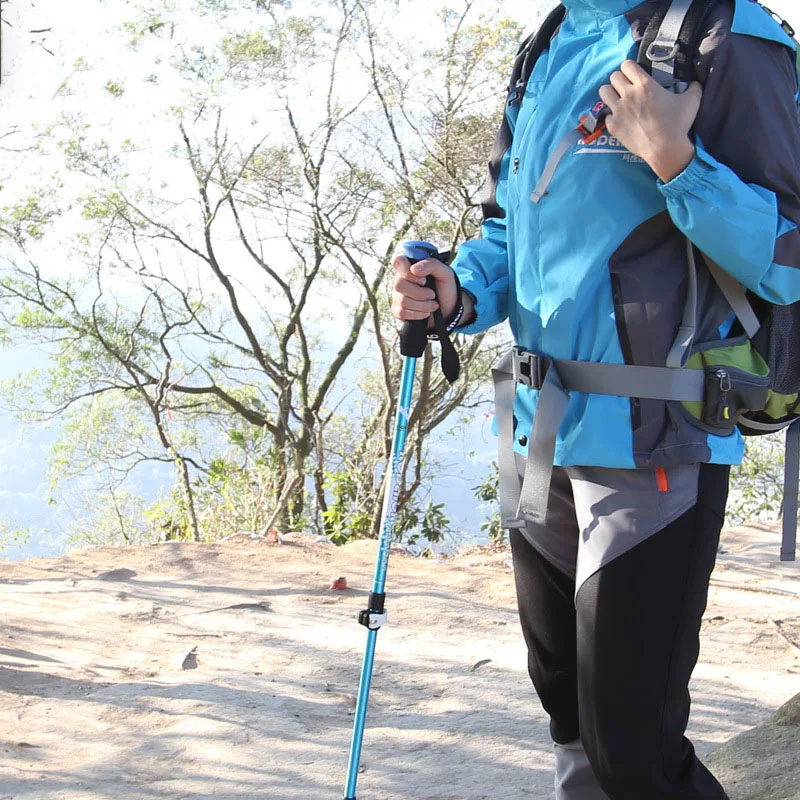 7075 Aviation Aluminum Alloy 3 Sections Telescopic Climbing Trekking Pole For Hiking Men and Women Fashion Walking Stick