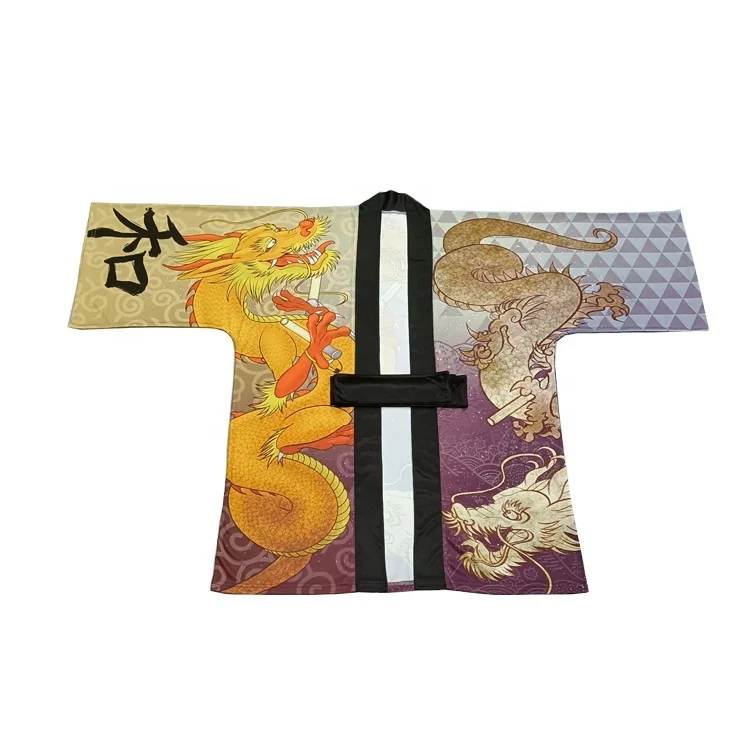 Халат на заказ кимоно с сублимационной печатью популярный кардиган пальто Happi юката мультяшным рисунком