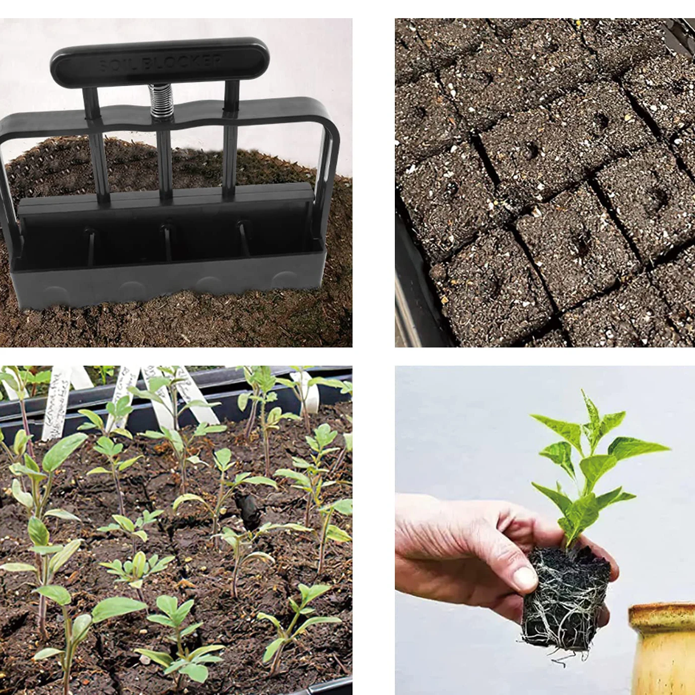 Soil Blocker 4pcs 2 Inch Seed Block Makers at a TimeSoil Blocking Tool for Seeding, Protecting Seedling Transplants from Damage