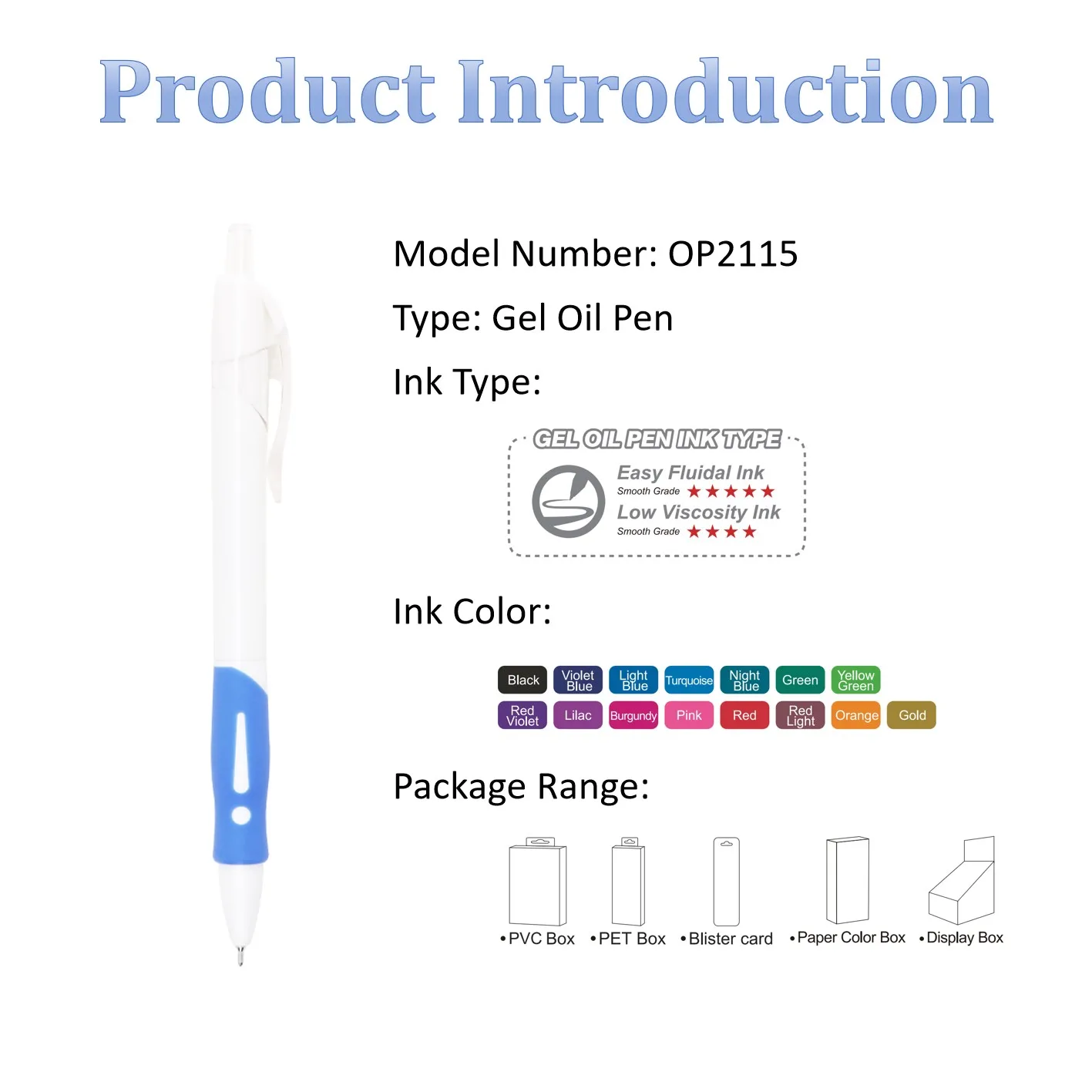 New Trendy Product Fashion Design School Opens Gift Student Use Custom Logo OEM/ODM Service Available 0.5/0.7MM Gel Oil Pens