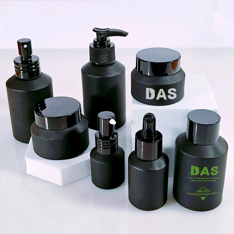 Slanted 15ml 30ml 60ml 100ml 120ml Cosmetic Skin Care Packaging Sets Hair Oil Serum Dropper Lotion Pump Glass Bottle and Jar