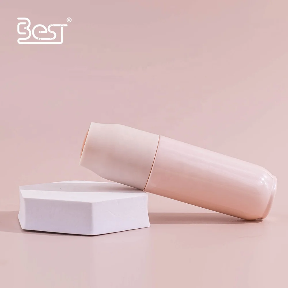 Delicate Cute Pink Essential Oil Serum Lotion Refillable 40ml Travel Size Glass Bottle with Pump and Cap