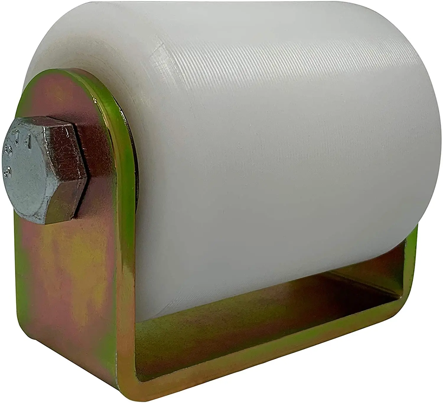 White Hard Nylon UHMW Rollers with C Bracket Rear Post Welded Assembly Sealed Ball Bearing Sliding Rolling Gates Guider