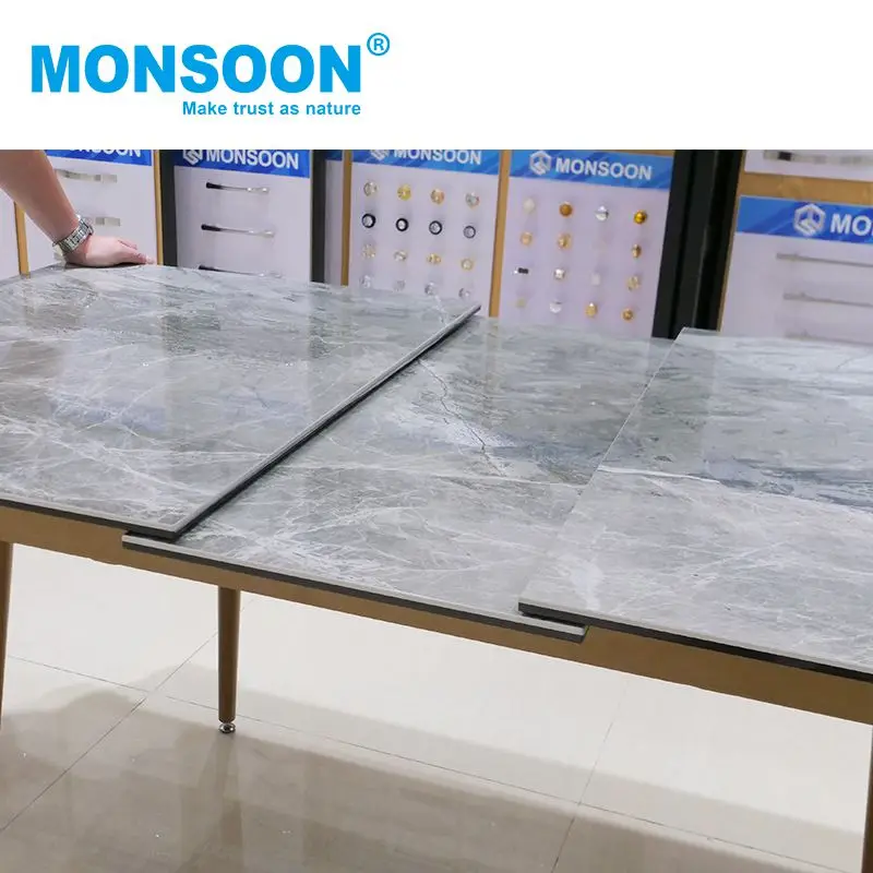 Furniture Hardware multi section under synchronous table slide mechanism lift up down automatic soft close dining table slide