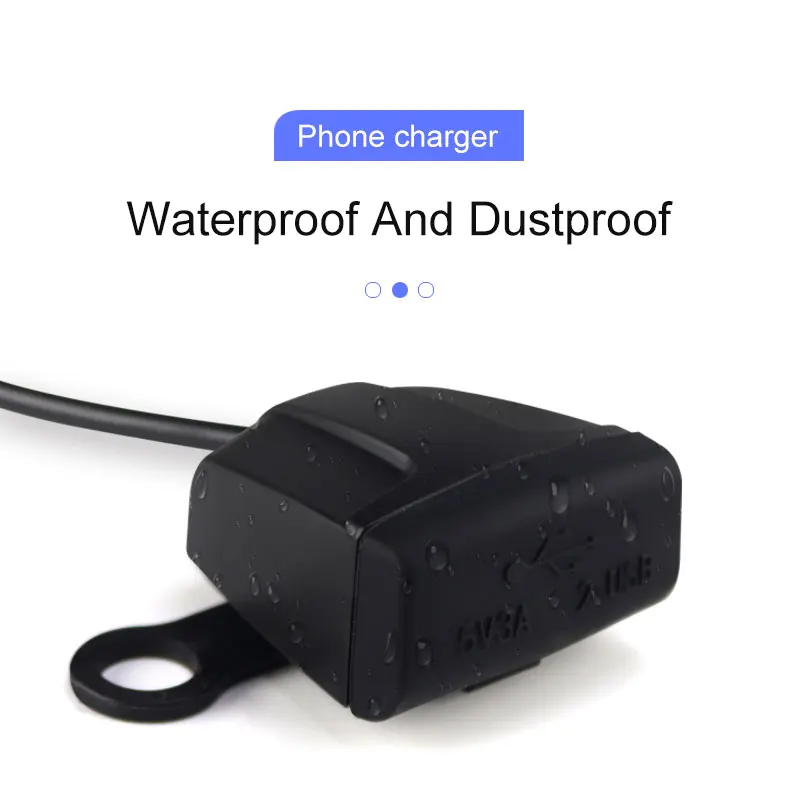 2021 New Accessories Motorbike 3A Quick Charging 12 -24V Motorcycle Dual USB Waterproof Phone