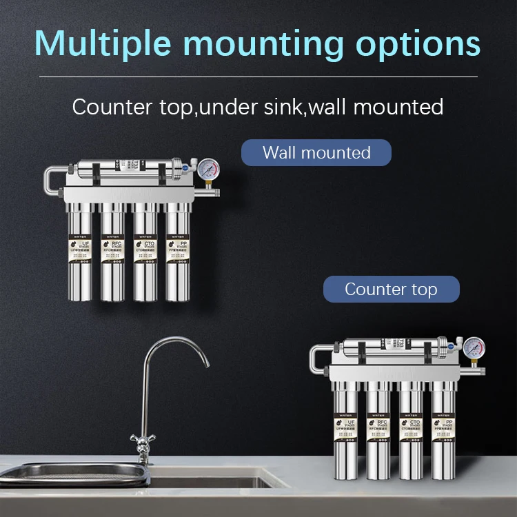 5 stages UF water filtr+ UV  home drinking uv kitchen under sink sediment stainless steel house tap water filtering machine