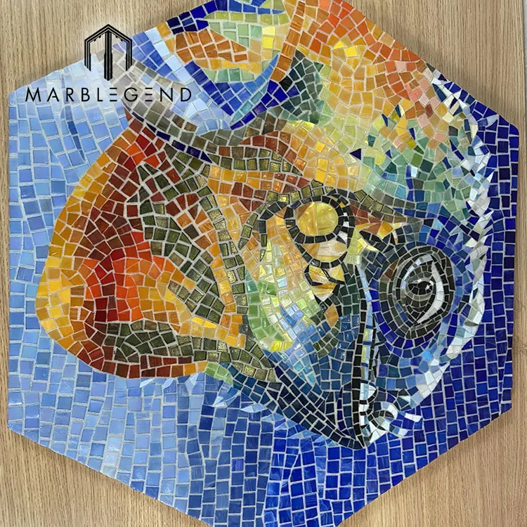 custom home decoration mosaic wall hanging ideas glass mosaic wall flamingo art picture design for living room