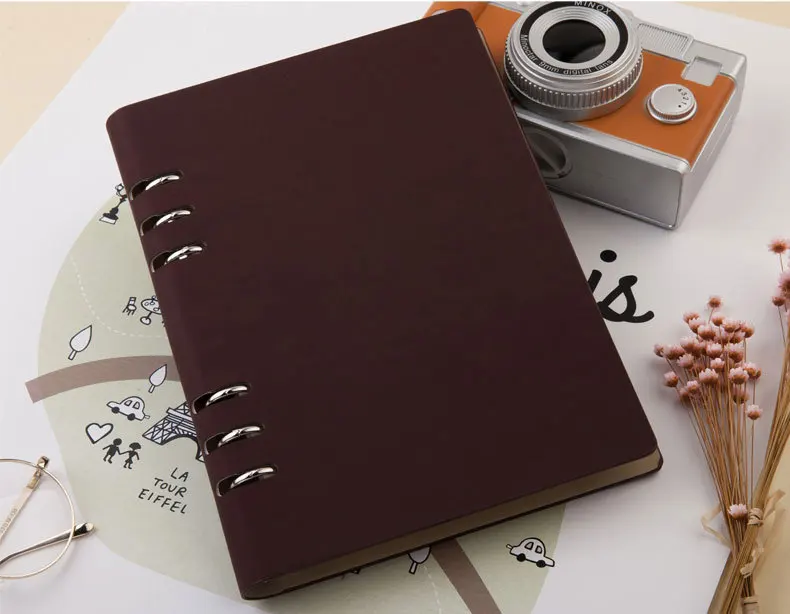 Notebook loose leaf business Notepad Korean creative A5 high grade color changing Pu suede book office  Promotional Gift