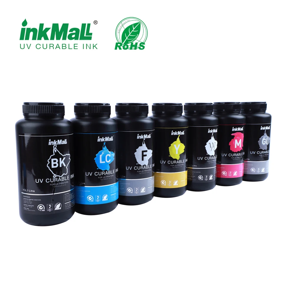 InkMall Led UV inkjet printing Ink for Ricoh Gen5 / Gh2220 Wide Format UV Flatbed  Printer for Acrylic Metal Wood