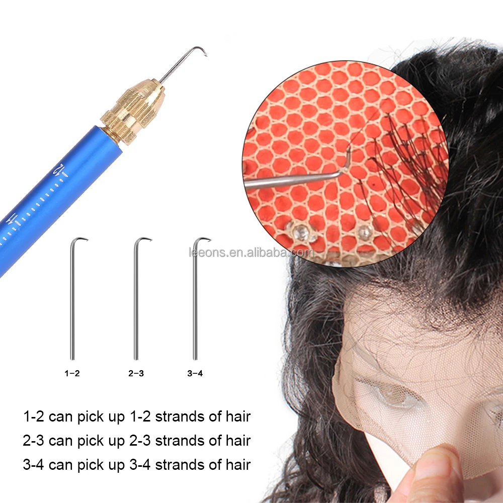 Wholesale High Quality Brass Handle Ventilating Needles Hair Weaving Crochet Hook for Lace Wigs Toupee Closure Net