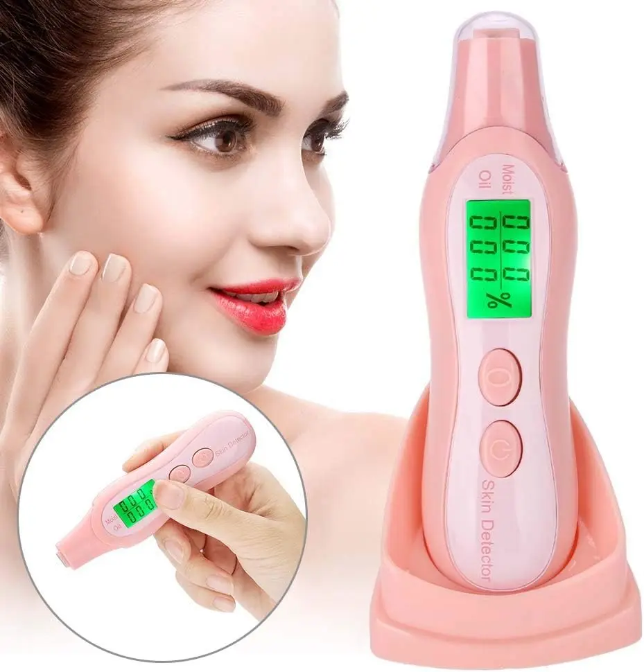 Digital Skin Tester Pen with LCD Display Precision Facial Skin Moisture/Oil Analyzer for Skin Care
