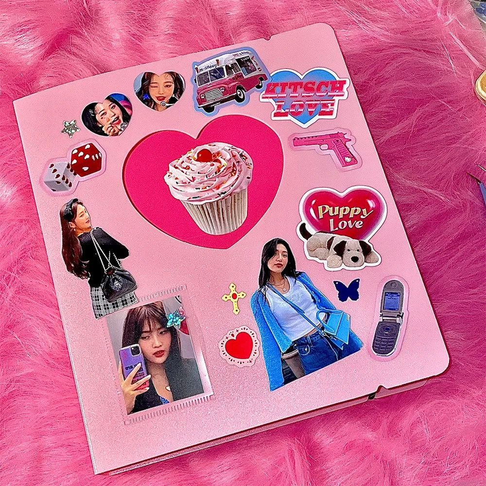 DIY lomo card  binder journal loose leaf photo album A5 Decorative stickers loose-leaf collection Love cover small card storage