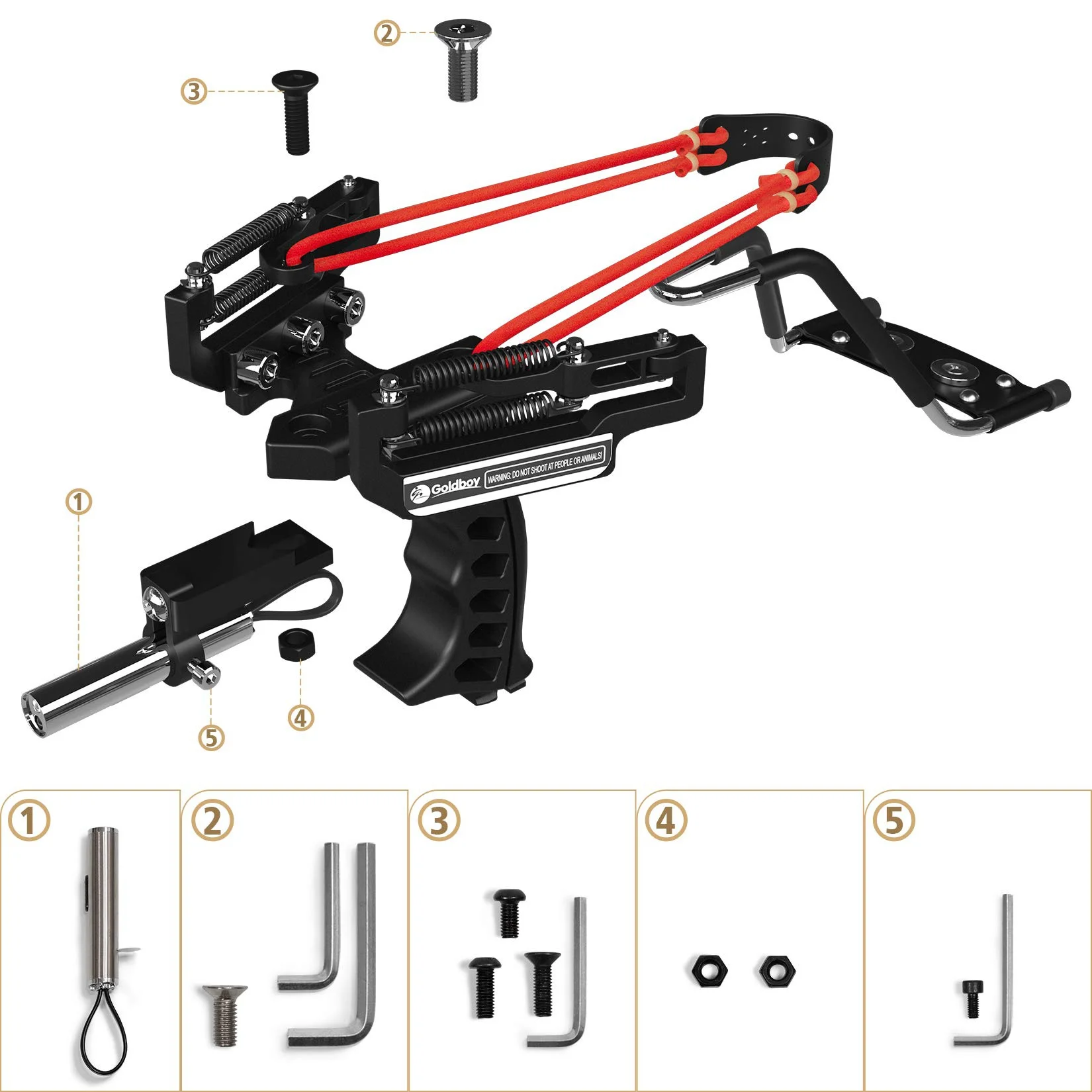 Professional slingshot with wrist and infrared sight Adult hunting slingshot with rubber band