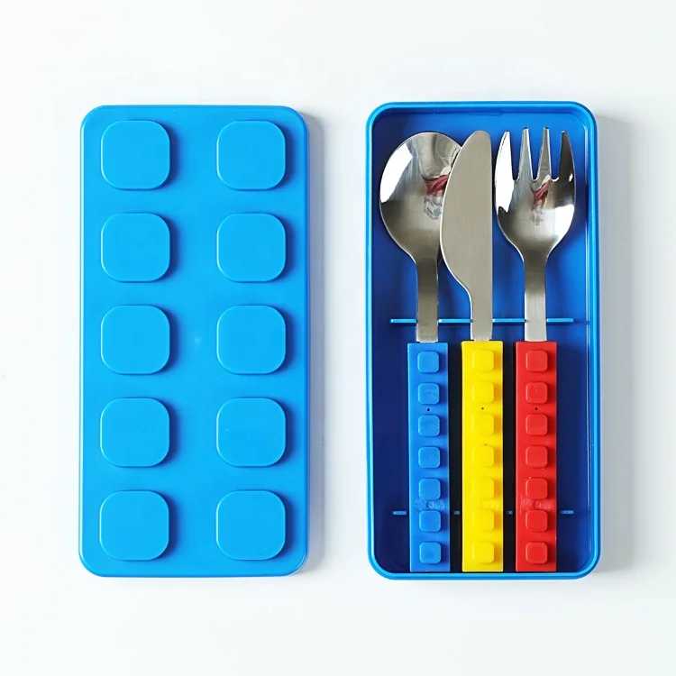 Children Travel Utensils Flatware with Storage Box Camping Knife Spoon and Fork Set Stainless Steel Kids Cutlery Set