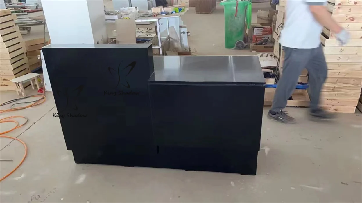 reception counter modern design reception desk salon furniture black reception table on sale