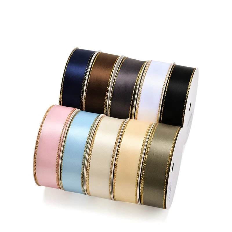 double faed satin ribbon silk satin ribbon handmade with custom printed logo for Gift Box Packing