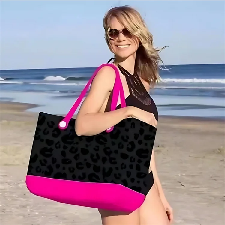 Factory Custom High Quality Baseball Cow Print Eva Tote Bags Women Fashion Waterproof Beach Bogg Bag