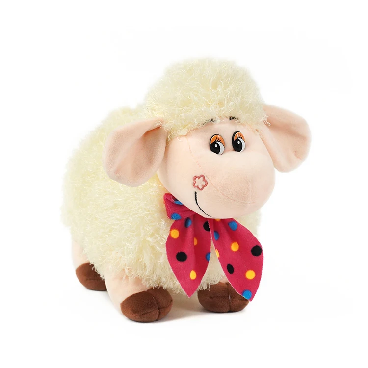 High quality fabric soft cream lamb sheep plush stuffed toys