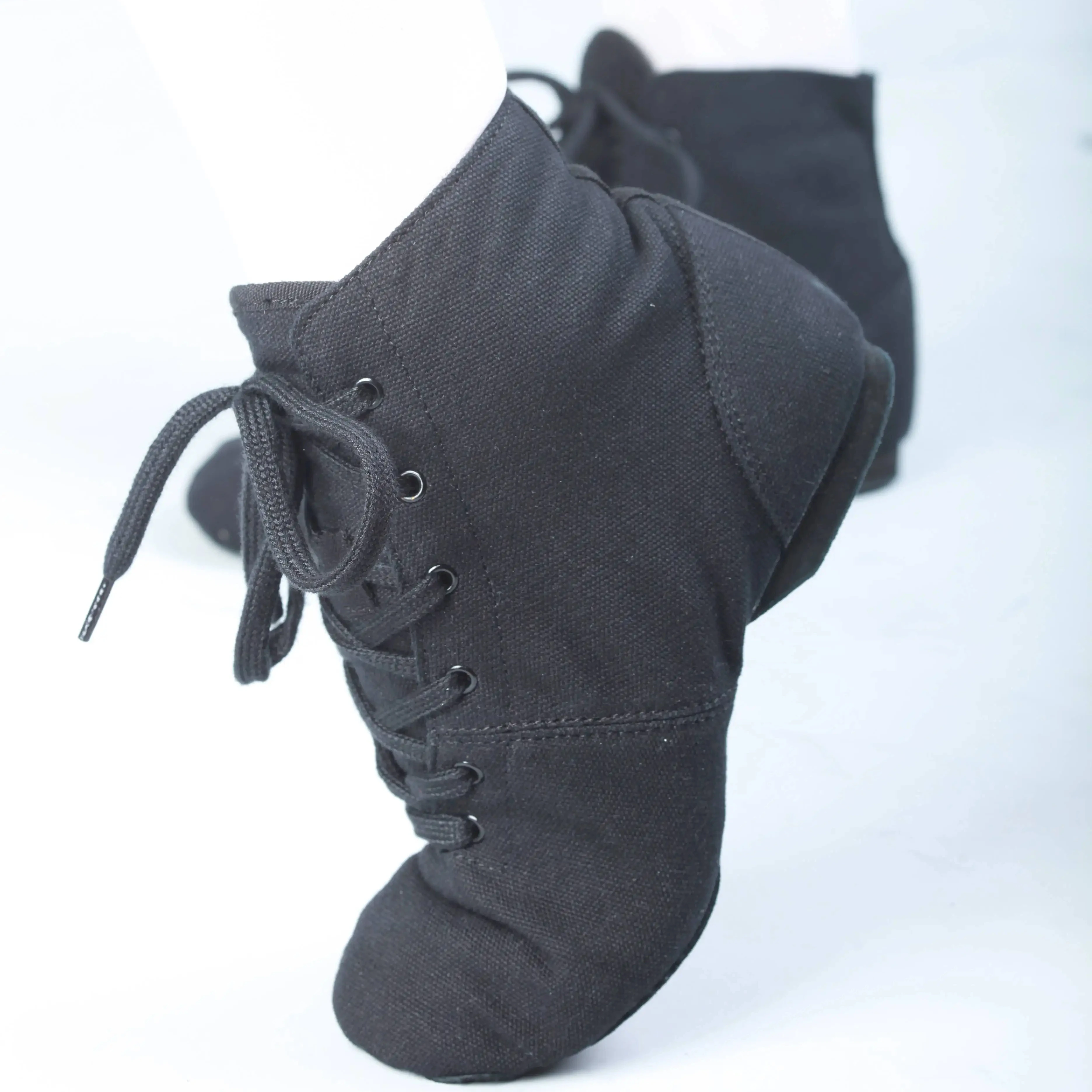 Dttrol D011002 Baili Dance Wholesale High Quality Canvas Lace Up High Top Jazz Boots Classical Practice Dancewear for women
