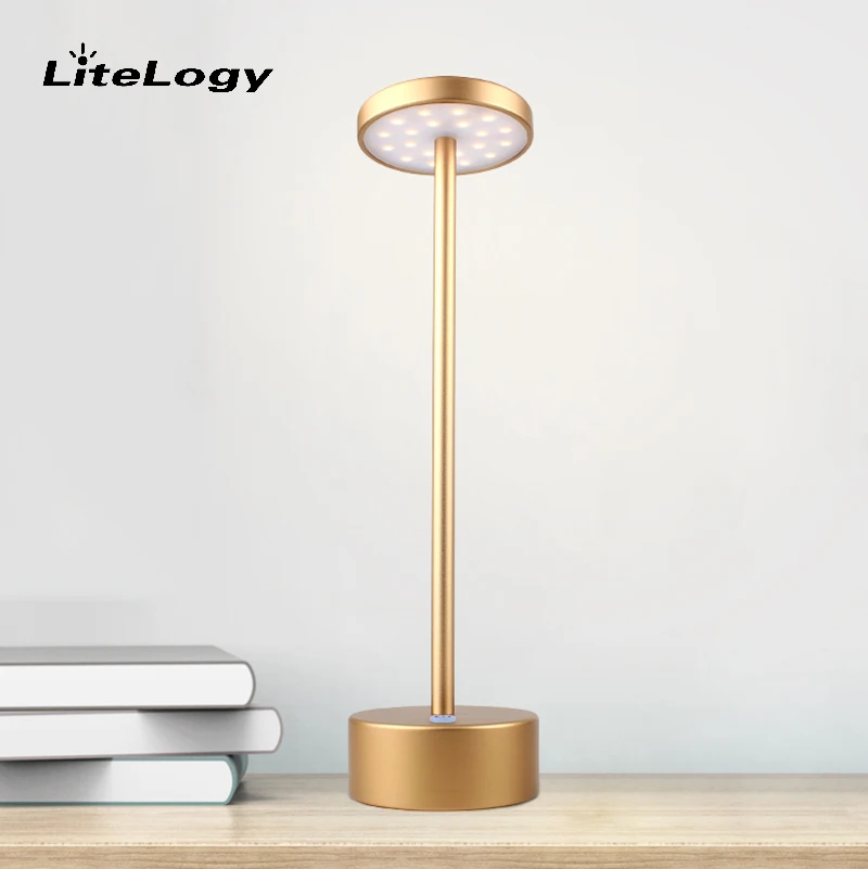 Сенсорный контроль затемнения USB LED аккумуляторная беспроводная металлическая настольная лампа с