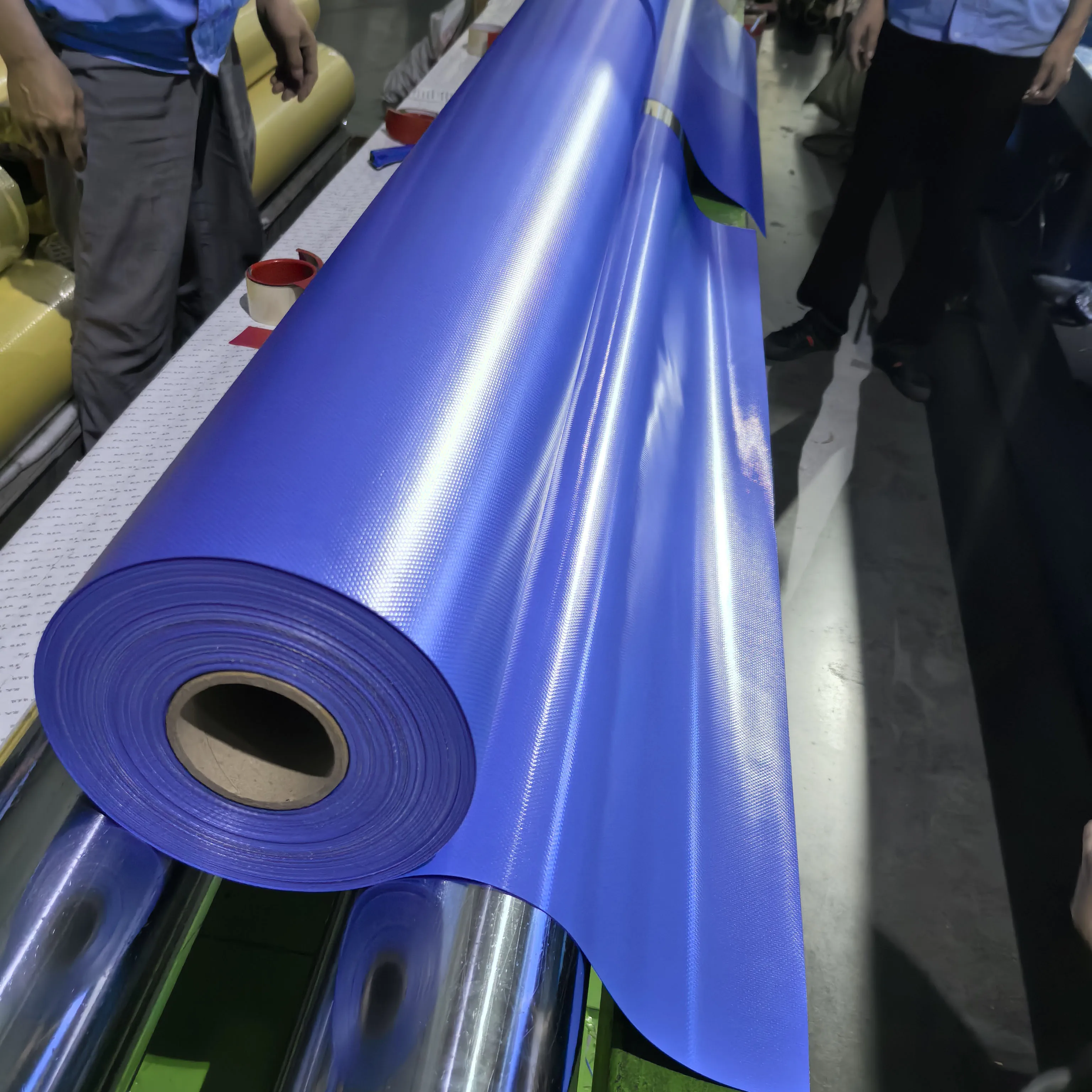 750gsm PVC Tarpaulin Fabric Pantone 7455C Waterproof Industrial Vinyl Coated Tarpaulin