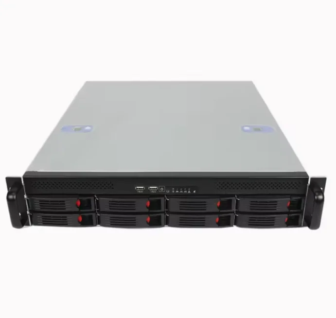 2U Rackmount Server case chassis with 8 bays hot swap 80mm fans SATA/SAS Drive Bay for large storage