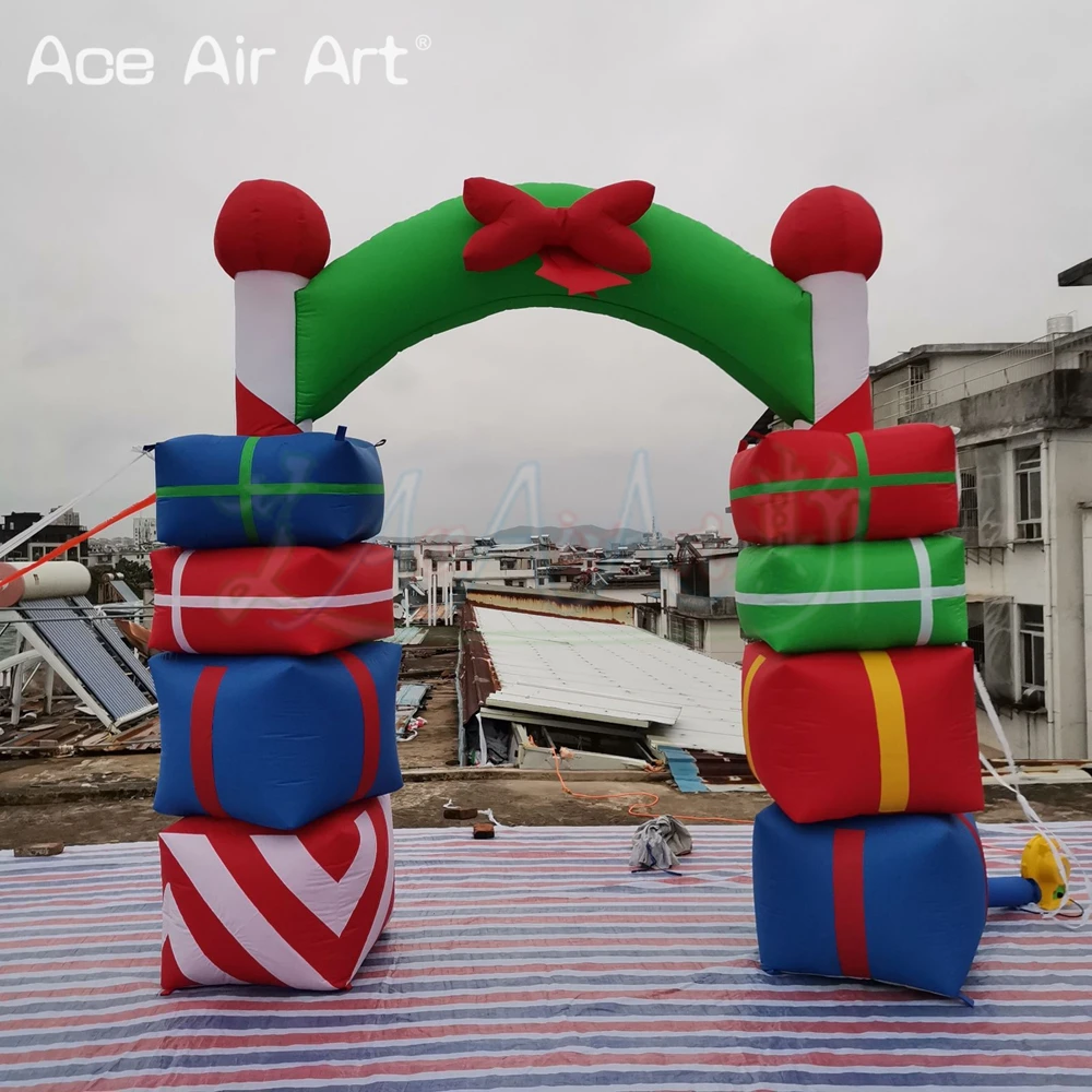 3mWx3mH Gift Box Inflatable Arch For Christmas Event Exhibition Inflatable Arch Inflatable Christmas Doorway Arch