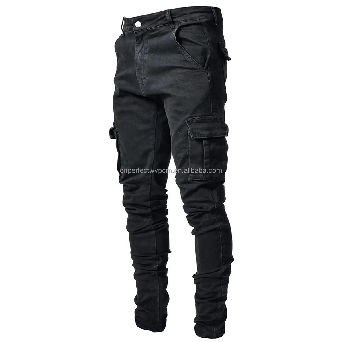 Slim Fit Mens Jeans 2022 Designer Skinny Stacking Plus Size Multi-pocket Casual Straight Solid Color Casual Stretch Jeans Man