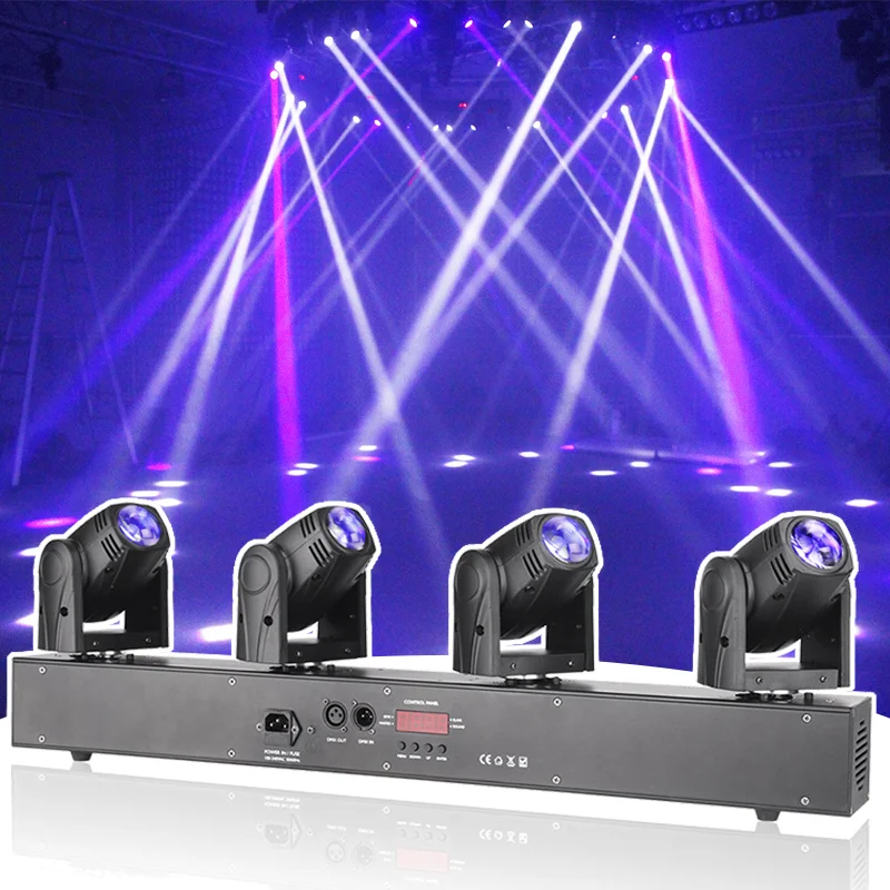 Professional Stage Light 4pcs 10W RGBW 4in1 4 heads Move Head Beam Light