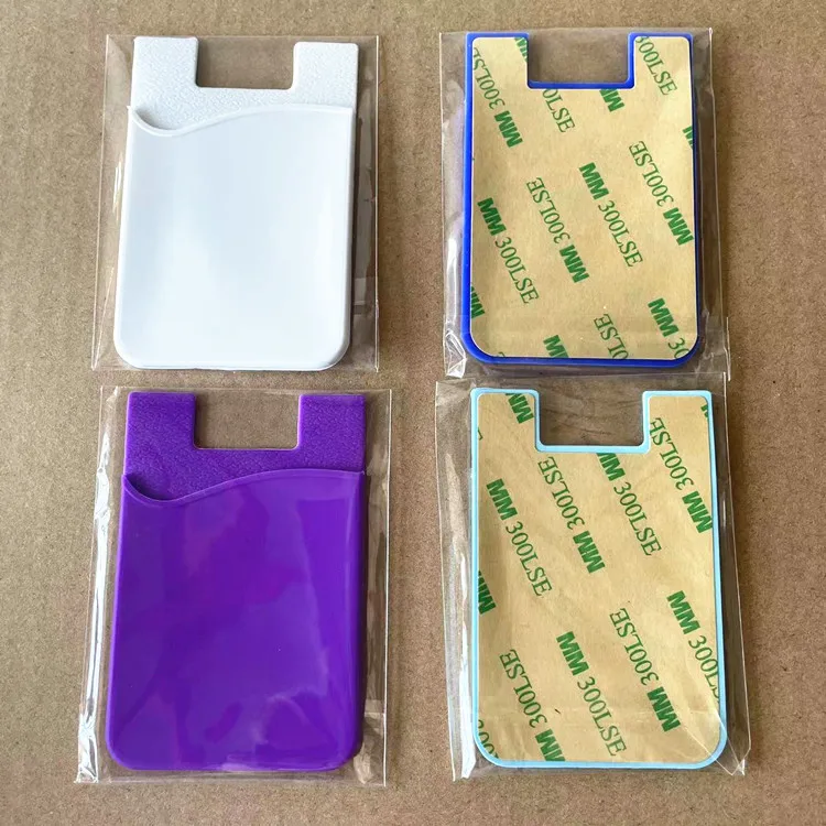 Customized ID Card Holders Silicone Phone Card wallet Sublimation Printing Company Logo