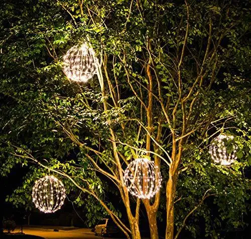 LED 3D Three-dimensional Ball Light Outdoor Waterproof Landscape Luminous Ball Pendant Light