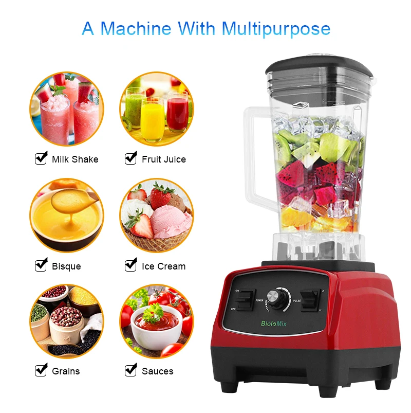 Customize Nutrimax BPA Free Heavy Duty Commercial Grade Blender Mixer Juicer High Power Food Processor For Ice Smoothie Fruits
