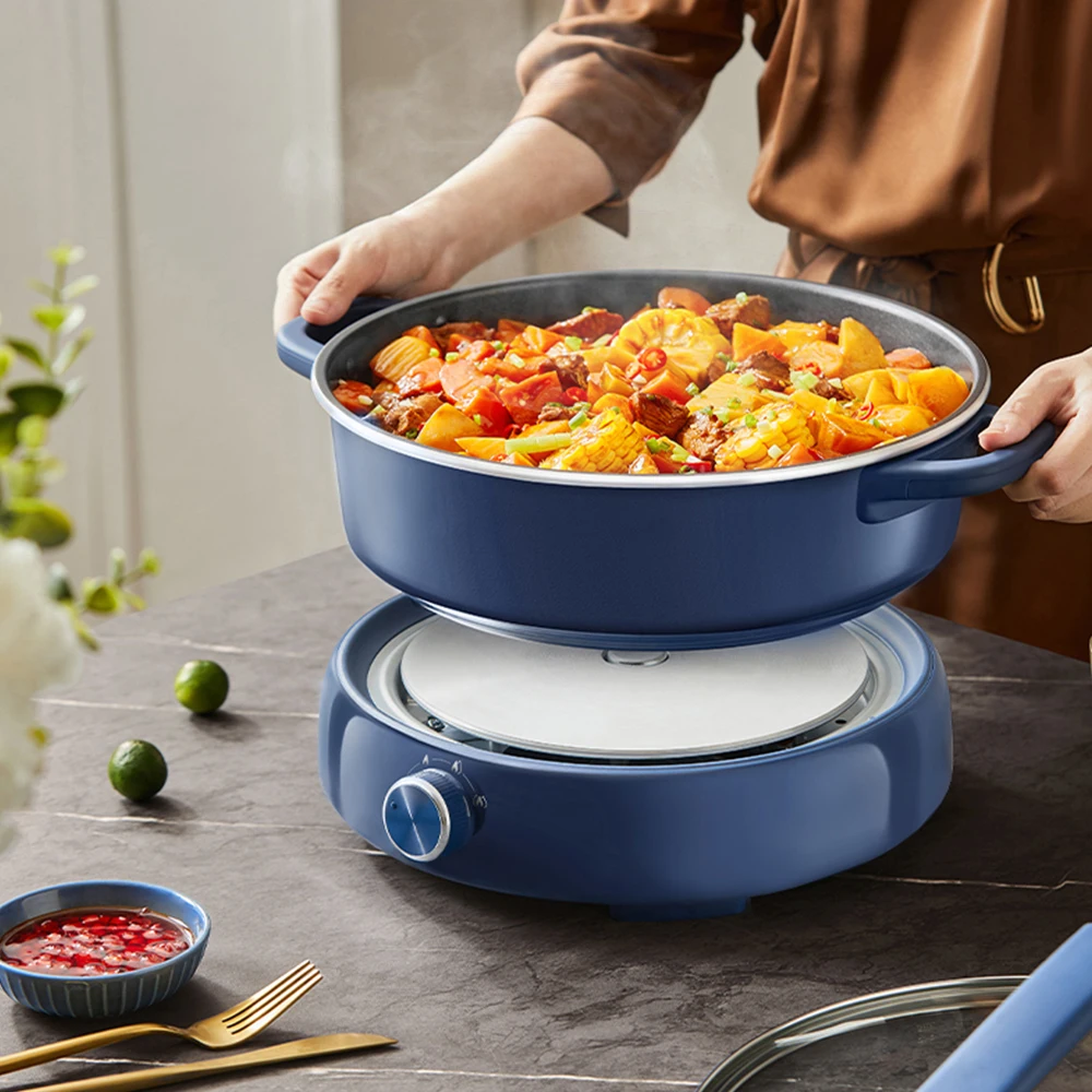 High Quality Frying Pan Non Stick Deep Dish Stainless Steel Steamer Electric Skillet