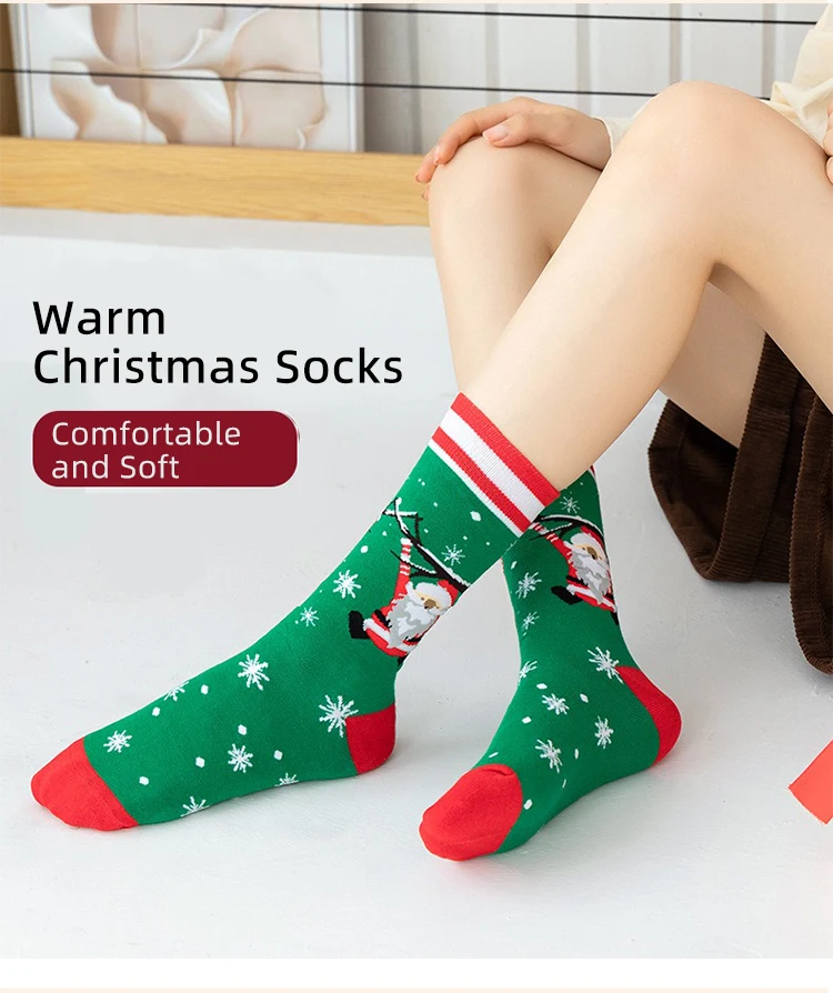 Unisex Candy Canes Pattern Funny Colorful Crazy Cotton Tube Trend Christmas Dress Socks