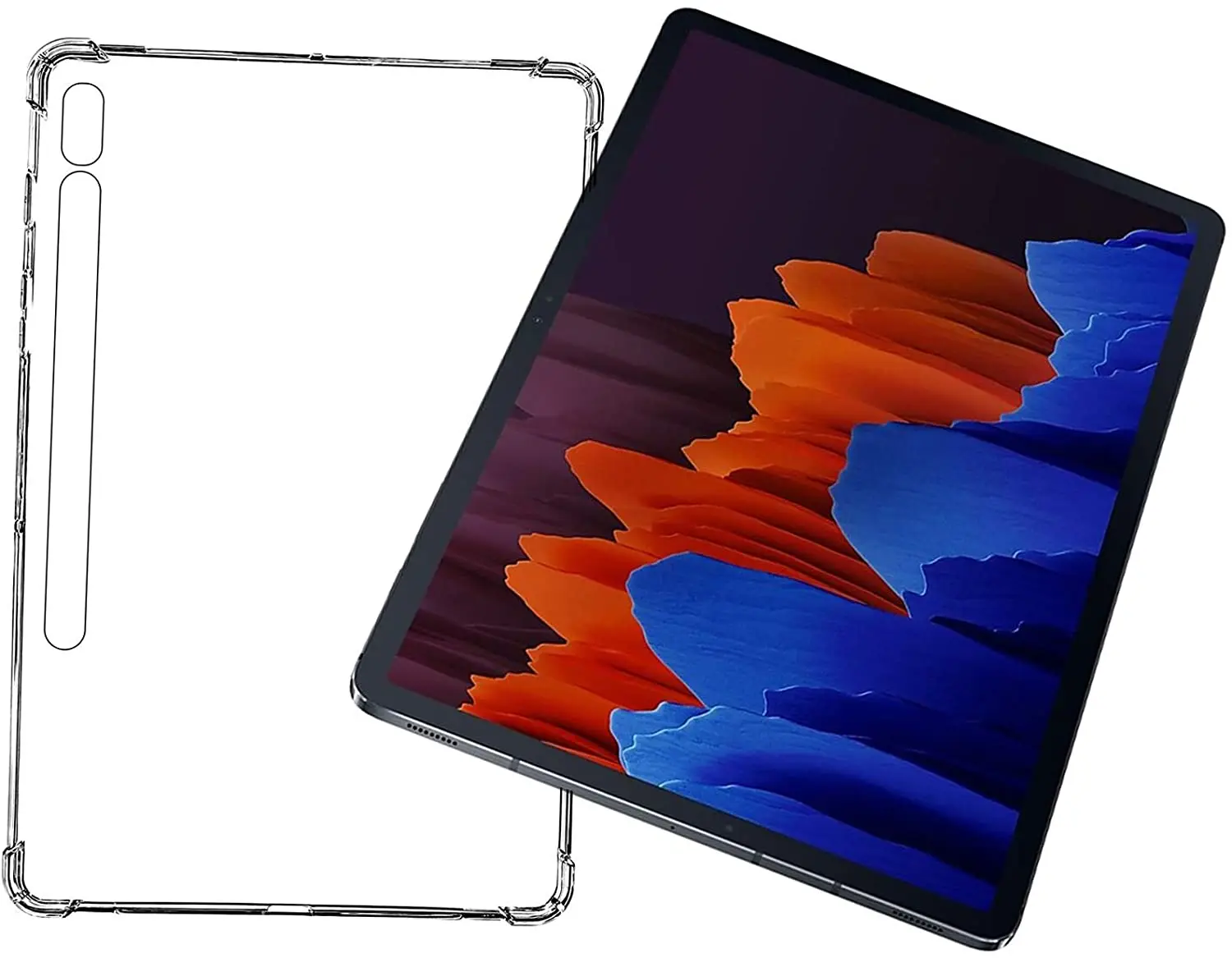 Transparent Case Shockproof Slim Lightweight Flexible TPU Gel Rubber Back Tablet  Cover for Samsung Galaxy Tab S8/S7 Plus Ultra