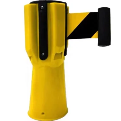 Strong crowd control 2m 3m 5m wall mounted webbing magnetic retractable belt barrier stanchion