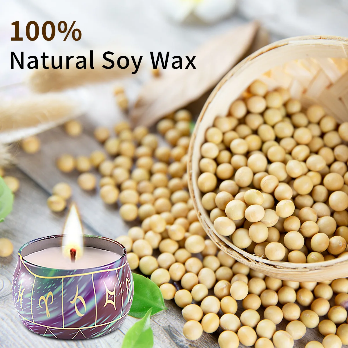 Wholesale Natural Organic Luxury Soy Wax Dried Flowers 4pcs Scented Candles Gift Set