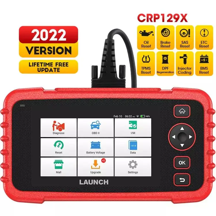 Диагностический сканер LAUNCH X431 CRP129X OBD2 устройство для считывания кодов автомобиля ENG AT ABS SRS Oil SAS TMPS EPB запуск автомобильного сканера