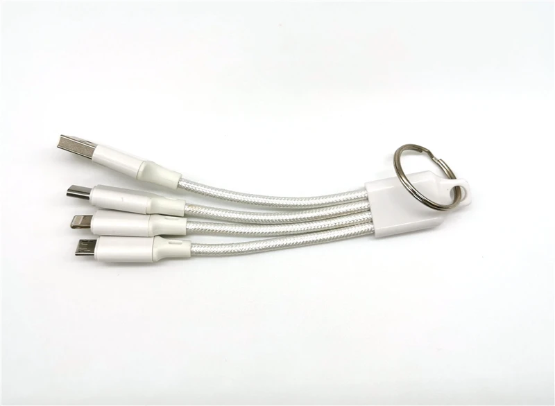  Новинка 2020 зарядное устройство 13 см 2 А брелок usb 3 в 1 портативное для передачи данных usb-кабель мобильного