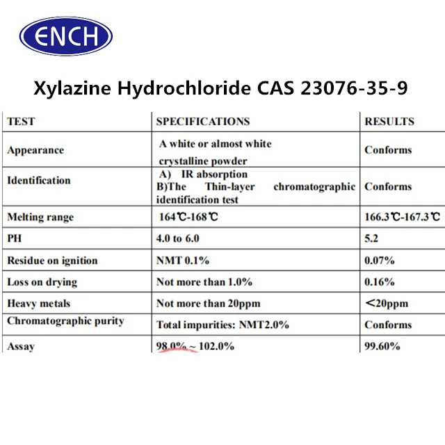 
High purity Xylazine HCL / Xylazine Hydrochloride powder CAS 23076-35-9 