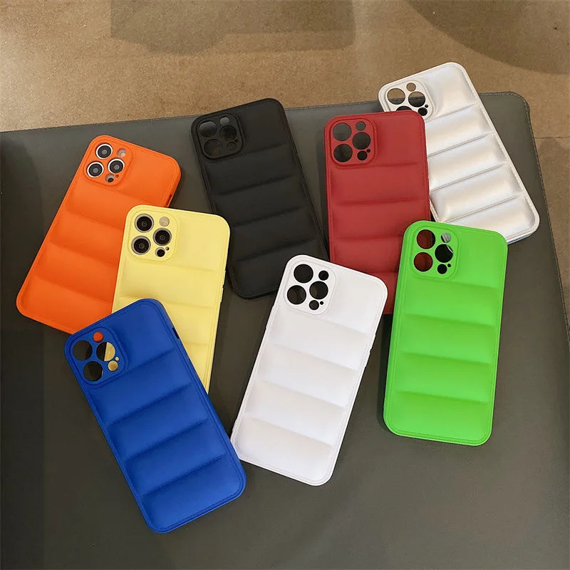 High Quality Cotton Down Jacket Phone Covers Puffer Phone Cases For iphone 14 13 12 11 pro xs max xr xs 7/8plus